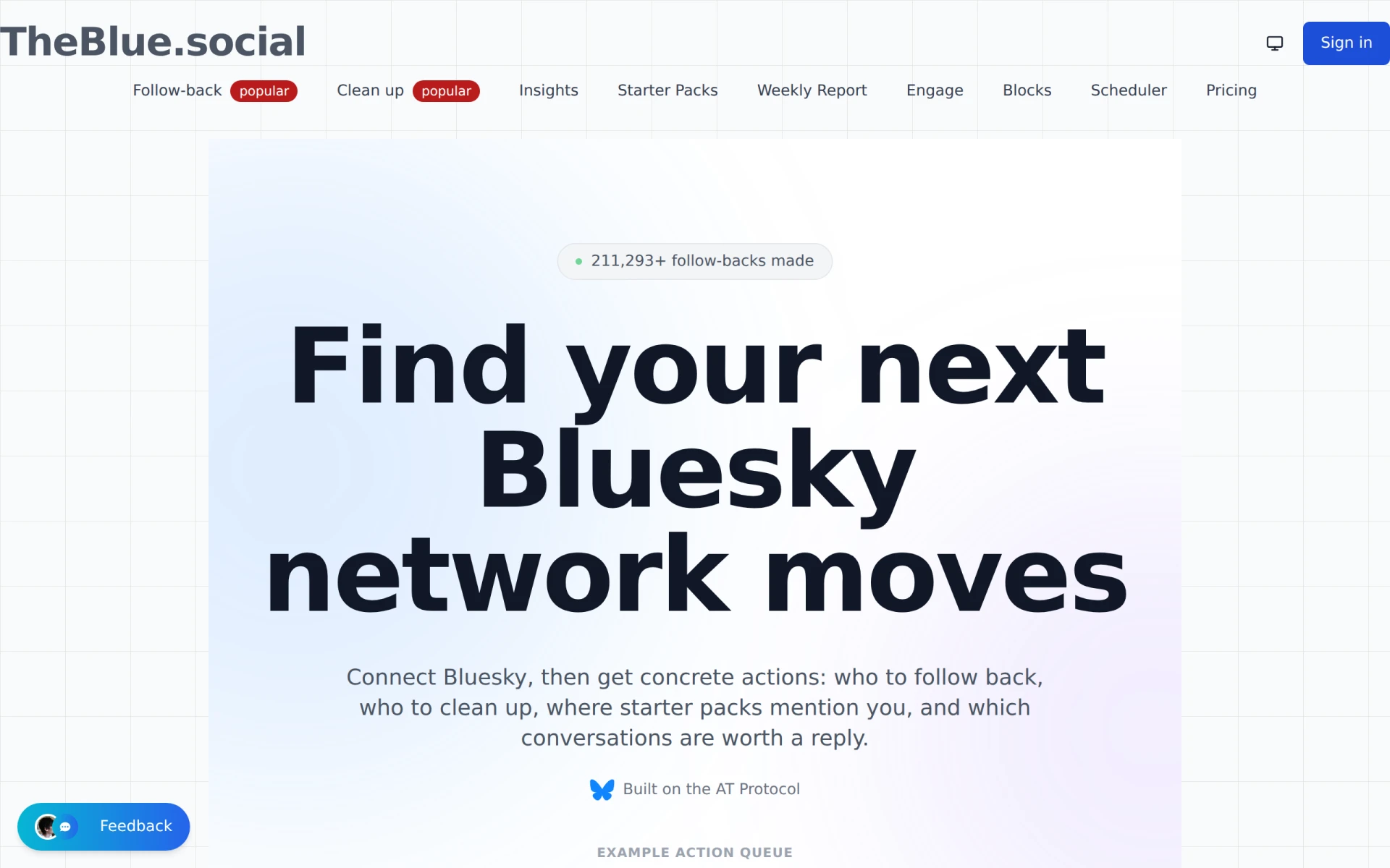 TheBlue.social screenshot