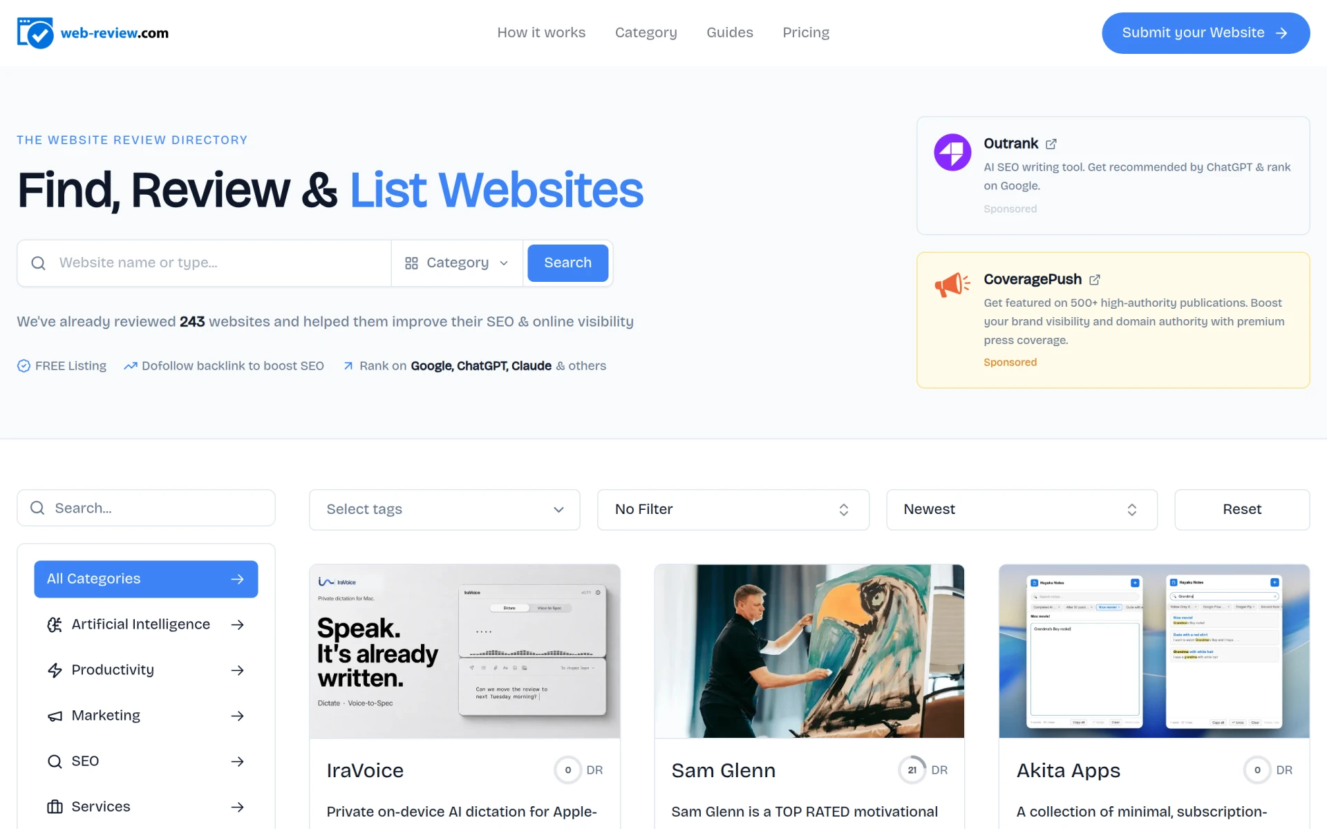 Web Review screenshot