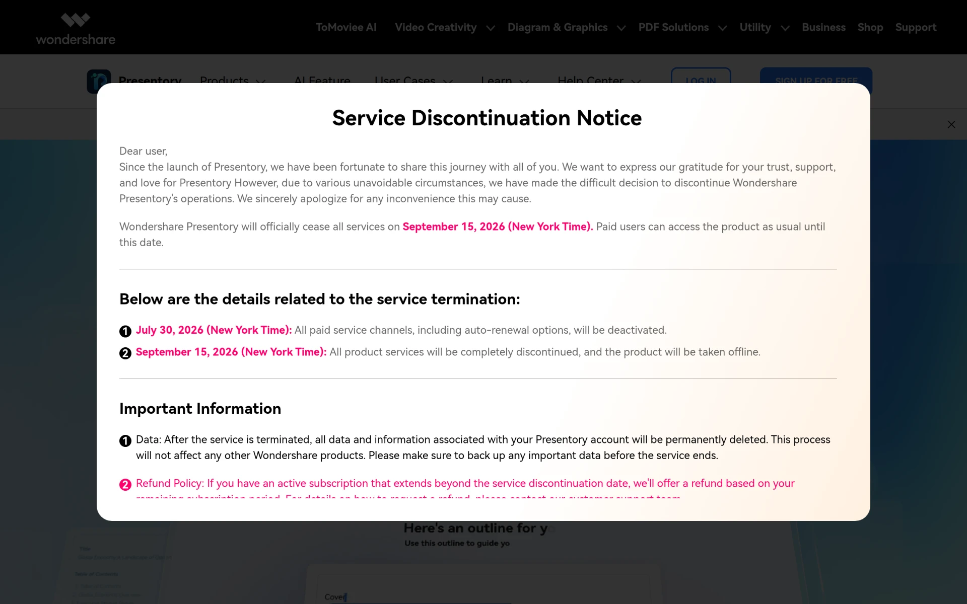 Wondershare Presentory screenshot