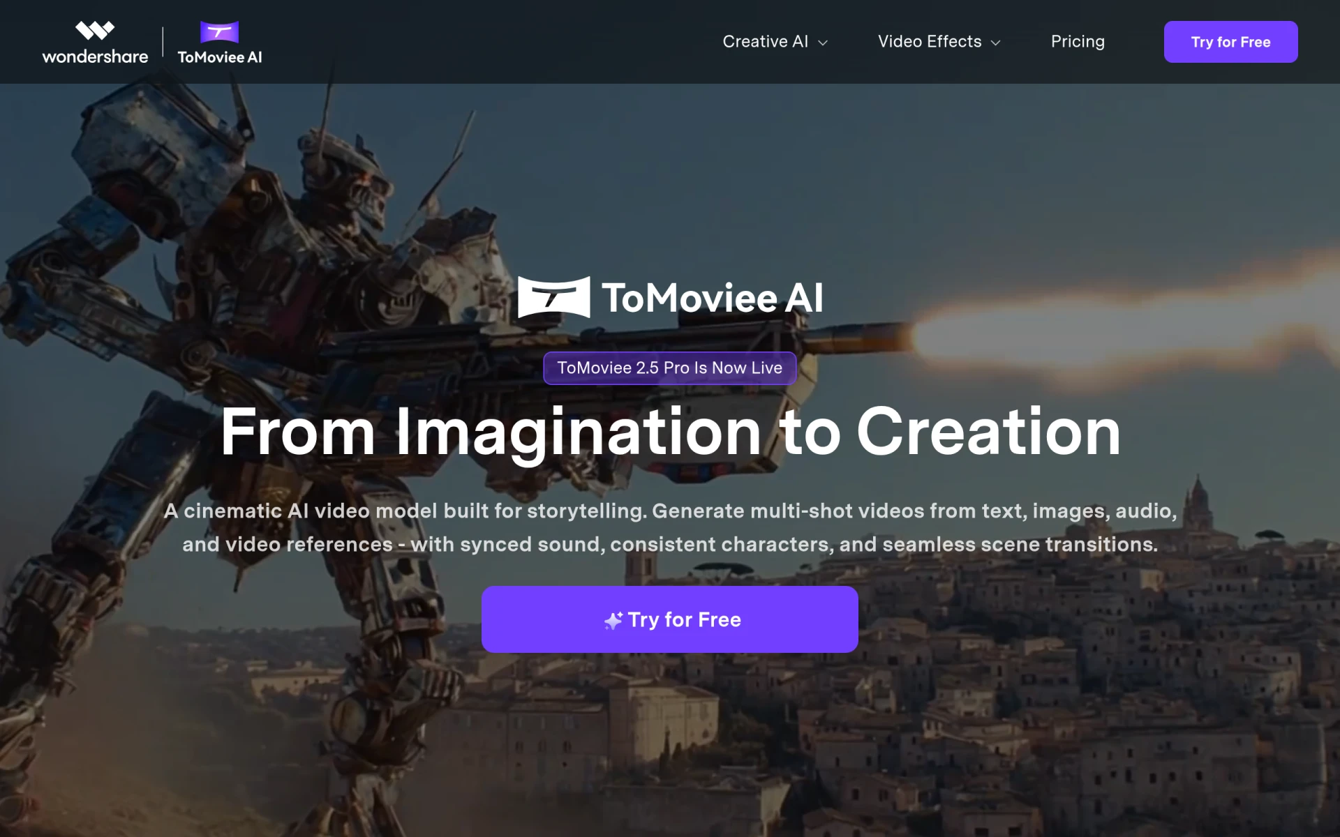 WonderShare ToMoviee AI screenshot